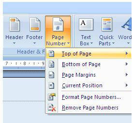 cara membuat nomor halaman yang berbeda di word 2007