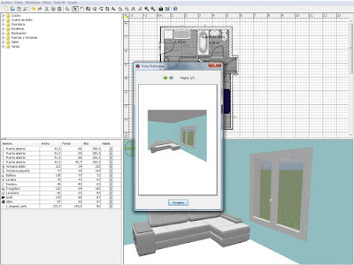 Vista preliminar en Sweet Home 3D