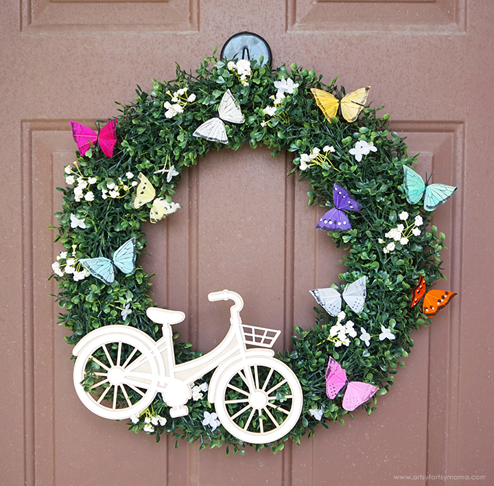 Bicycle & Butterfly Wreath