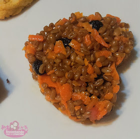 Salada de grão de trigo com cenoura