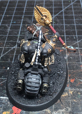 Dark Angels Ravenwing Primaris Chaplain on Bike WIP