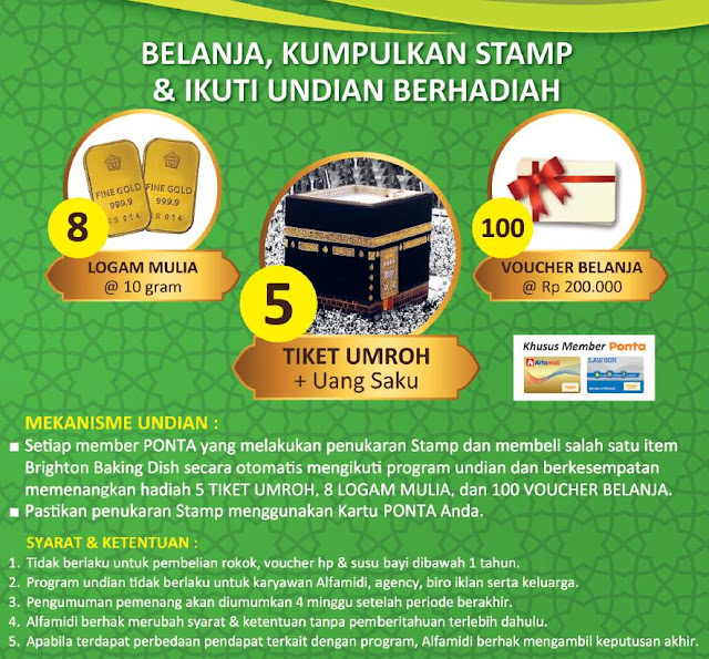 kumpulkan stamp dan ikuti undian berhadiah Umroh, logam mulia dan voucher belanja