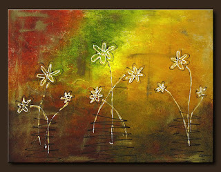 Flowers Painting-Happy Daisies-Abstract Art Paintings by Carmen Guedez - Image