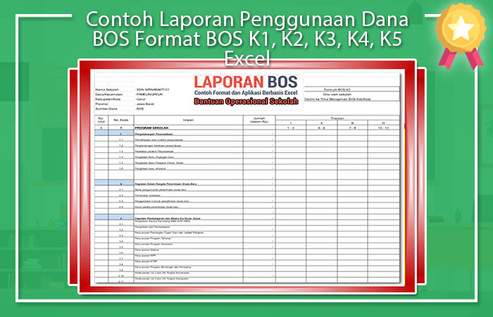 Contoh Laporan Penggunaan Dana BOS Format BOS K1, K2, K3, K4, K5 Excel