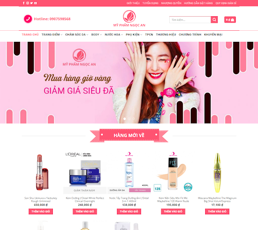 Thiết kế website bán hàng mỹ phẩm làm đẹp chuẩn seo - chuyên nghiệp 