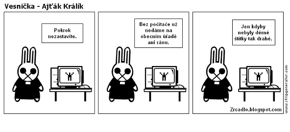 Komiks Vesnička - Ajťák Králík.