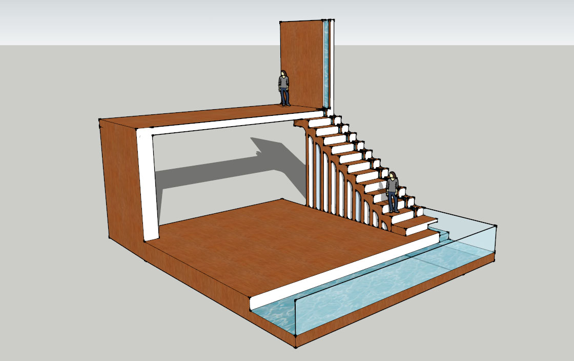 Chris Lau Zen Water Feature Stairs Sketchup Model 