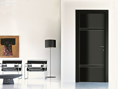 modern black wooden door design for the interior