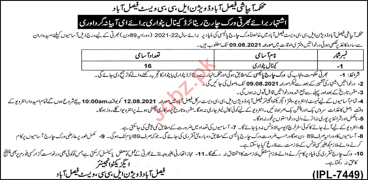 Jobs in Irrigation Department