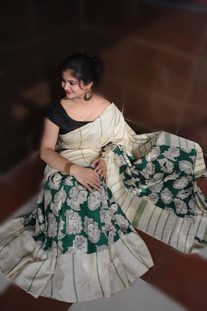Handloom Linen Chanderi Sarees With Kalamkari Prints| Linen Sarees 