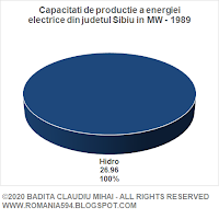 Surse de generare a energiei electrice din judetul Sibiu in MW in anul 1989