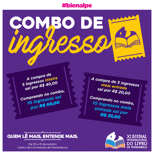 valor dos ingressos para   Bienal do Livro de Pernambuco 