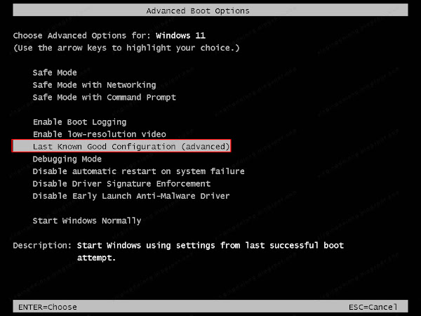 Restore Last Known Good Configuration in Windows 10/11