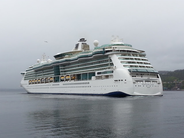 Royal Caribbean cruise ship Serenade of the Seas in Bergen, Norway on a fjord cruise