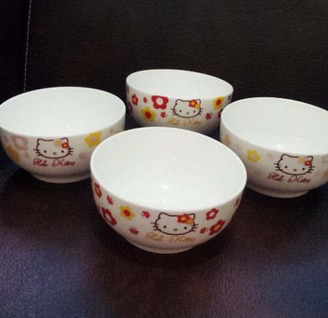 Jual Mangkuk Keramik  Hello  Kitty  Grosir Ecer Murah 4 in 1