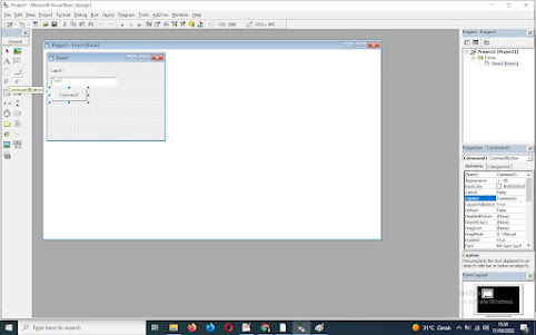 textbox label command button form project visual basic 6