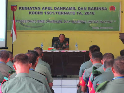 Kodim Ternate Gelar Apel Dandramil dan Babinsa