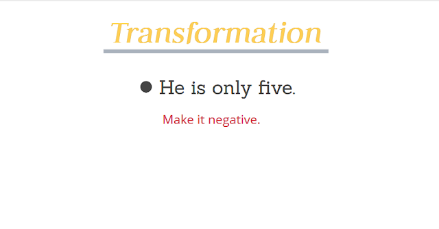 He is only five negative Sentence