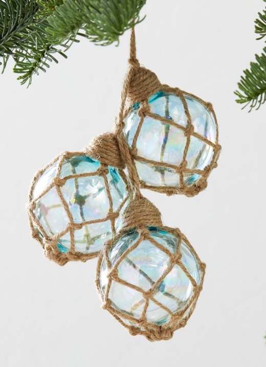 Blue Glass Orb Net Ornaments