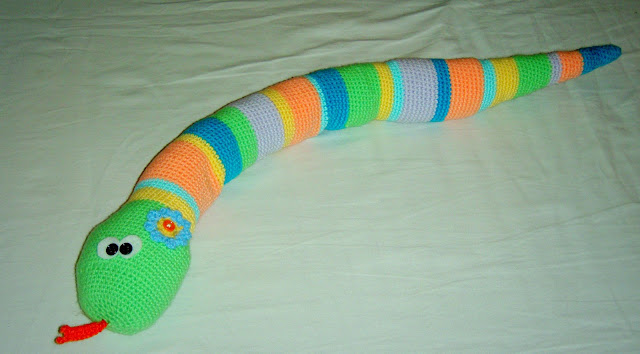 stuffed toy crochet baby snake handmade