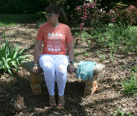 White jeans are the perfect spring and summer essential to pair with a graphic tee!