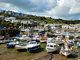 Boats at Mevagissey, Cornwall when the tide is out
