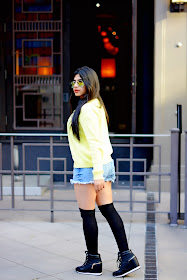 Over the knee socks and ankle boots are perfect for spring