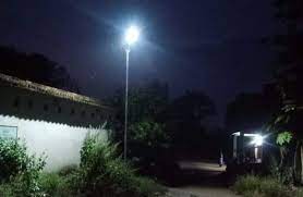 Solar street light in village