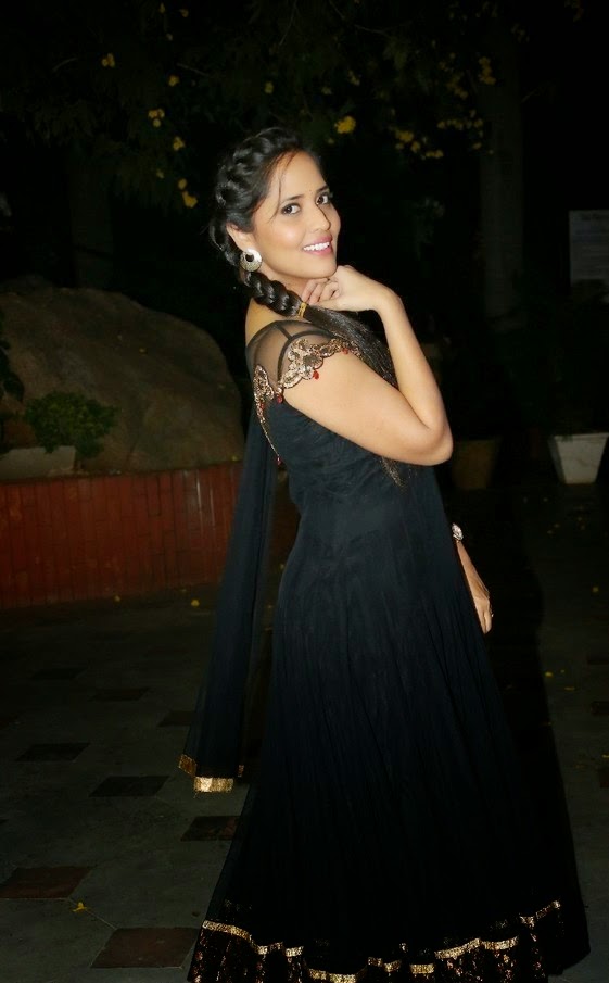 Anasuya is Magnificent in Black Dress at Ee Varsham Sakshiga Movie Audio Launch