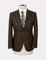 Tonal Brown Herringbone Wool Suit Marc Wallace