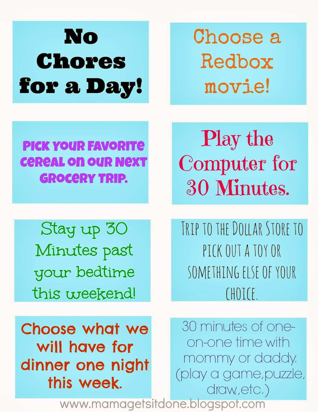 Mama Gets It Done: Chore Chart and Reward Coupons