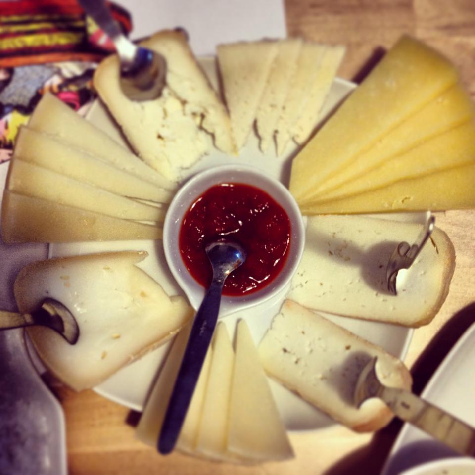 plate of cheese and chutney at BA wine bar lisbon