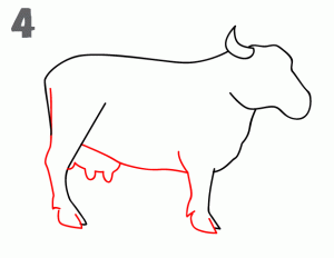 كيفية رسم البقرة في خطوط رسم سهلة