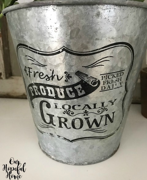 fresh produce picked fresh daily locally grown galvanized pail