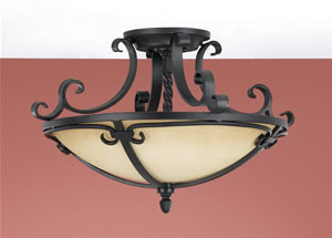 Murray Feiss SF229BK Colonial Manor Semi-Flush Ceiling Light Black