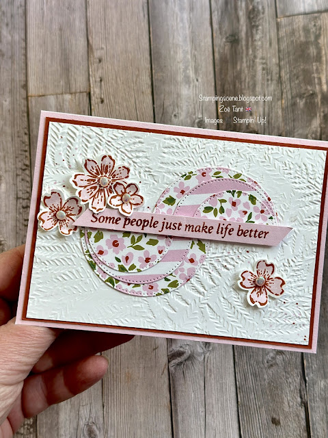 use die cut circles to create a handmade floral card