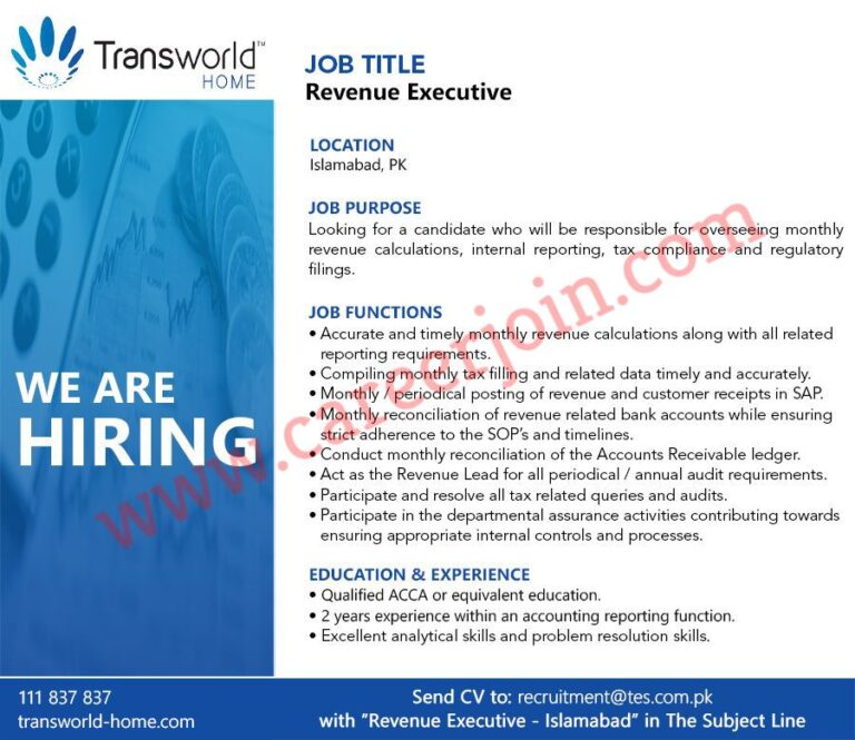 Transworld Home Jobs Revenue Executive 2021