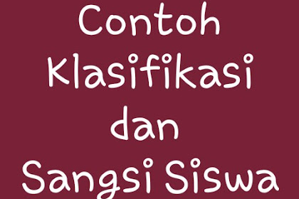 Contoh Klasifikasi Pelanggaran dan Sangsi Siswa di SD/MI