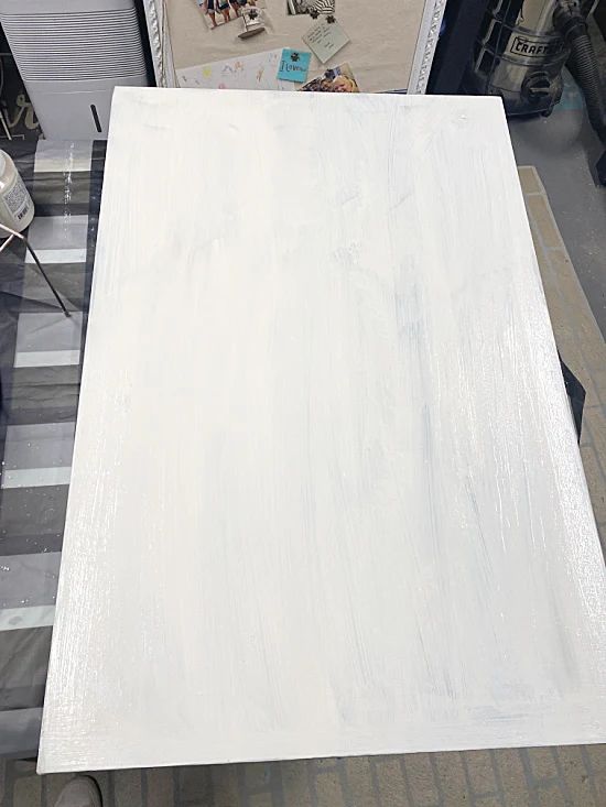 white painted canvas