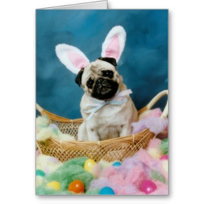 Pug Easter Bunny - Cute Easter Greeting Card