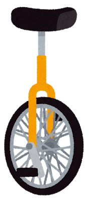 一輪車のイラスト（黄色）