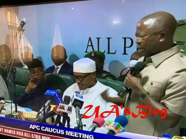Amaechi, Osinbajo And Other APC Leaders Looking Visibly “Defeated” At APC Meeting (Photos)