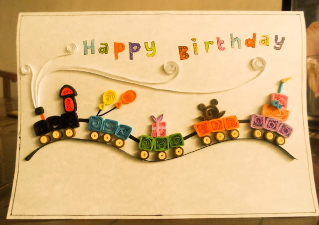 handmade paper quilling birthday card