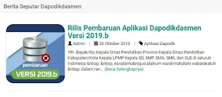 Rilis Aplikasi Dapodikdasmen Versi Terbaru 2019.b