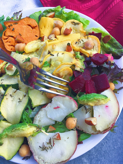 The Happy Belly Roasted Veggie Salad (Gluten Free, Vegan)