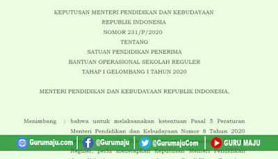 KEPMENDIKBUD Nomor 231/P/2020