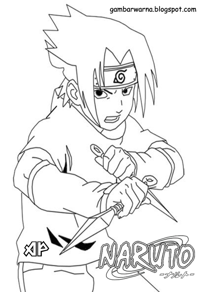  Mewarnai  Sasuke Belajar Mewarnai  Gambar 