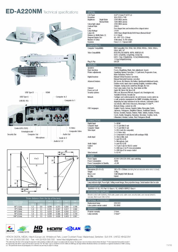 Hitachi Projector Indonesia: Brochure CP-A220
