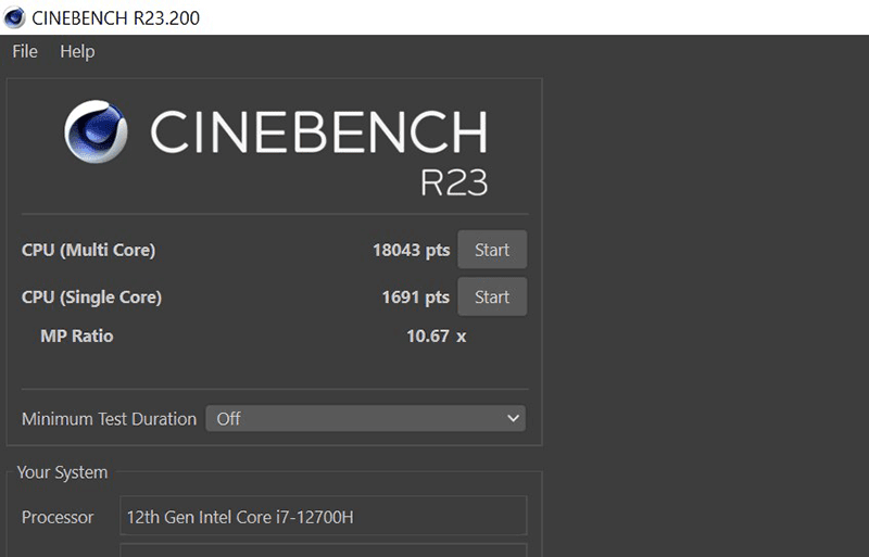 Cinebench R23 scores