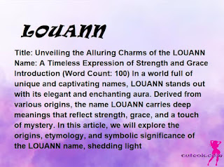 meaning of the name "LOUANN"